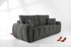 HELLA Pikowana sofa trzyosobowa z funkcją spania w tkaninie plecionej stalowy stalowy - zdjęcie 16