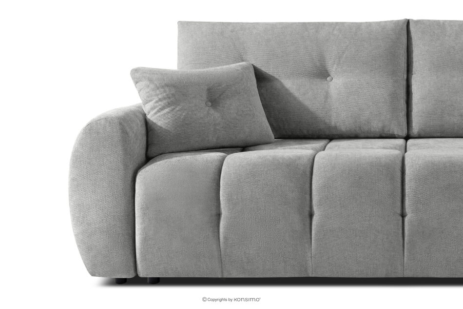 HELLA Pikowana sofa trzyosobowa z funkcją spania w tkaninie plecionej szary szary - zdjęcie 6