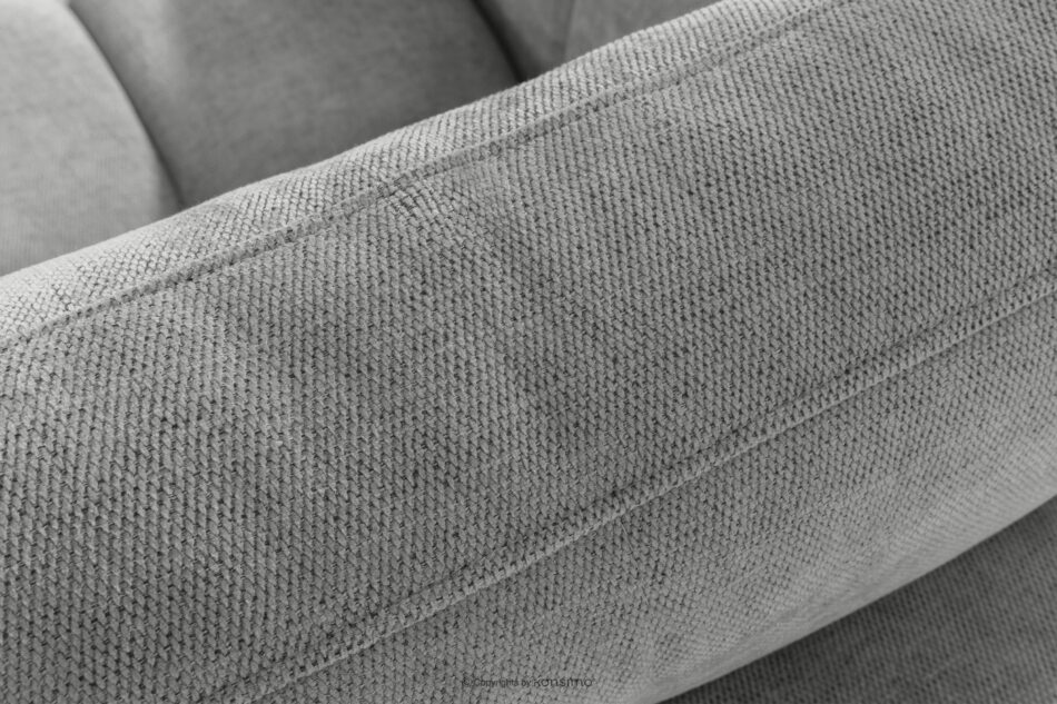 HELLA Pikowana sofa trzyosobowa z funkcją spania w tkaninie plecionej szary szary - zdjęcie 7