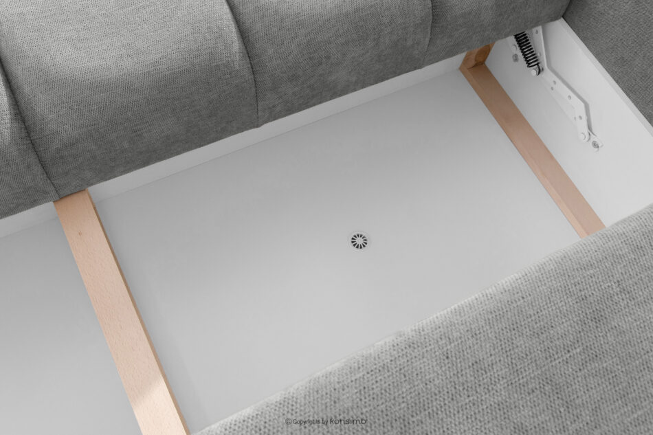 HELLA Pikowana sofa trzyosobowa z funkcją spania w tkaninie plecionej szary szary - zdjęcie 11