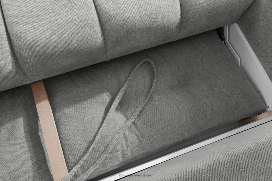 HELLA Pikowana sofa trzyosobowa z funkcją spania w tkaninie plecionej szary szary - zdjęcie 12