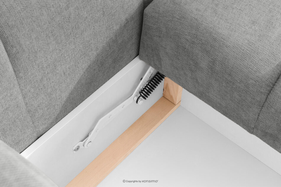 HELLA Pikowana sofa trzyosobowa z funkcją spania w tkaninie plecionej szary szary - zdjęcie 13