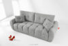 HELLA Pikowana sofa trzyosobowa z funkcją spania w tkaninie plecionej szary szary - zdjęcie 2