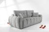 HELLA Pikowana sofa trzyosobowa z funkcją spania w tkaninie plecionej szary szary - zdjęcie 16