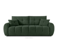 Pikowana sofa trzyosobowa z funkcją spania w tkaninie plecionej zielony