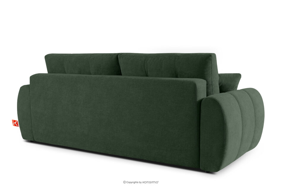 HELLA Pikowana sofa trzyosobowa z funkcją spania w tkaninie plecionej zielony zielony - zdjęcie 3