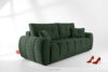 HELLA Pikowana sofa trzyosobowa z funkcją spania w tkaninie plecionej zielony zielony - zdjęcie 16