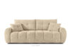HELLA Pikowana sofa trzyosobowa z funkcją spania w tkaninie plecionej ciemny kremowy ciemny kremowy - zdjęcie 1