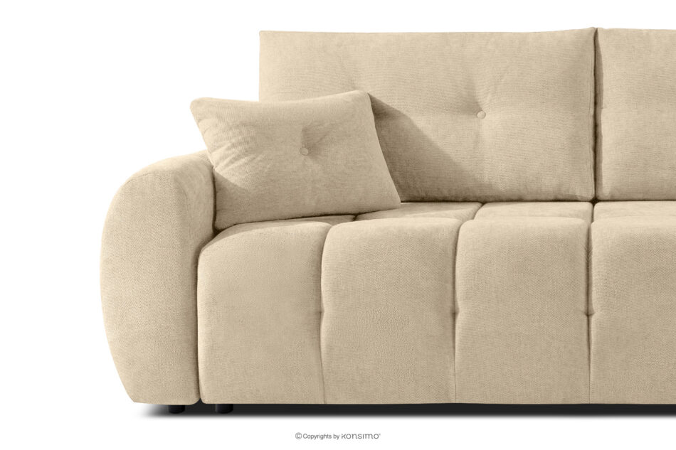 HELLA Pikowana sofa trzyosobowa z funkcją spania w tkaninie plecionej ciemny kremowy ciemny kremowy - zdjęcie 6
