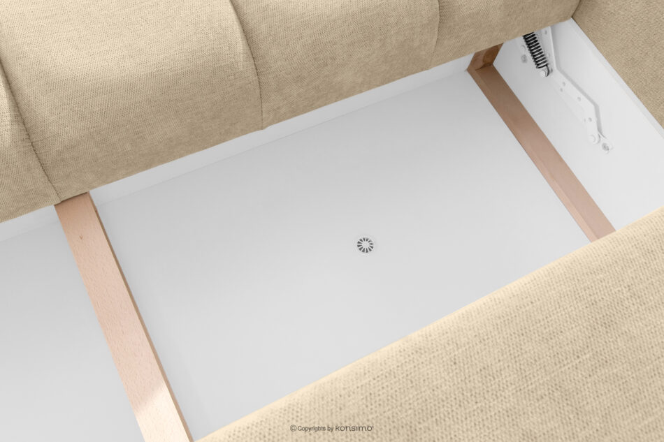 HELLA Pikowana sofa trzyosobowa z funkcją spania w tkaninie plecionej ciemny kremowy ciemny kremowy - zdjęcie 11