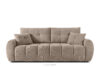 Pikowana sofa trzyosobowa z funkcją spania w tkaninie plecionej jasny brązowy