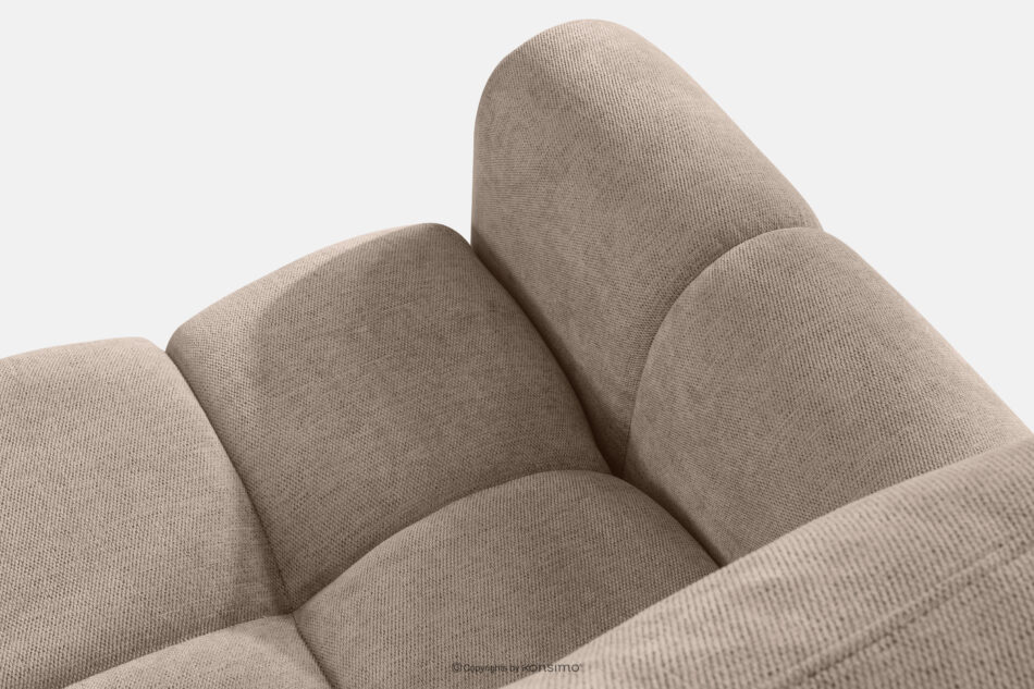 HELLA Pikowana sofa trzyosobowa z funkcją spania w tkaninie plecionej jasny brązowy jasny brązowy - zdjęcie 5