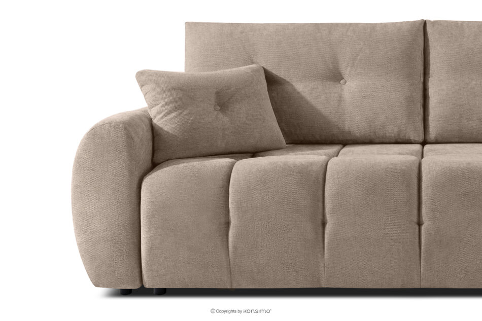 HELLA Pikowana sofa trzyosobowa z funkcją spania w tkaninie plecionej jasny brązowy jasny brązowy - zdjęcie 6