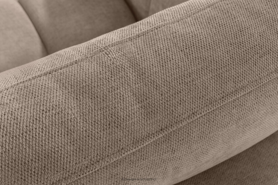 HELLA Pikowana sofa trzyosobowa z funkcją spania w tkaninie plecionej jasny brązowy jasny brązowy - zdjęcie 7