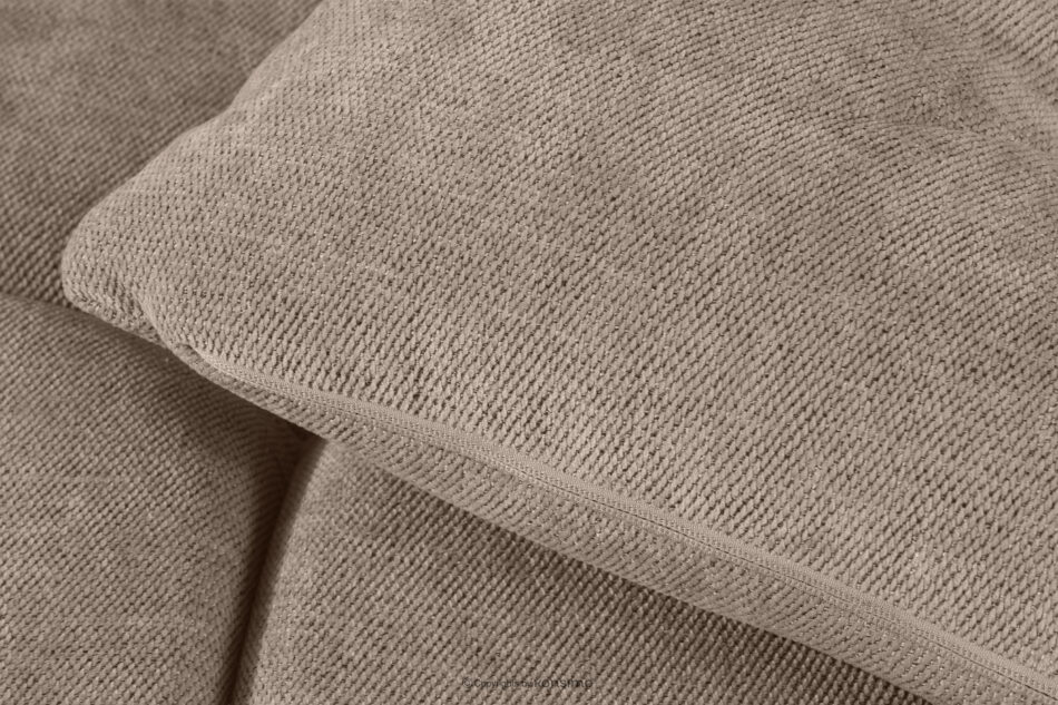 HELLA Pikowana sofa trzyosobowa z funkcją spania w tkaninie plecionej jasny brązowy jasny brązowy - zdjęcie 8
