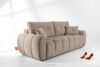 HELLA Pikowana sofa trzyosobowa z funkcją spania w tkaninie plecionej jasny brązowy jasny brązowy - zdjęcie 16