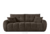 Pikowana sofa trzyosobowa z funkcją spania w tkaninie plecionej chłodny brązowy