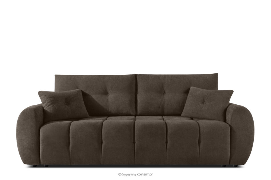 HELLA Pikowana sofa trzyosobowa z funkcją spania w tkaninie plecionej chłodny brązowy chłodny brązowy - zdjęcie 0