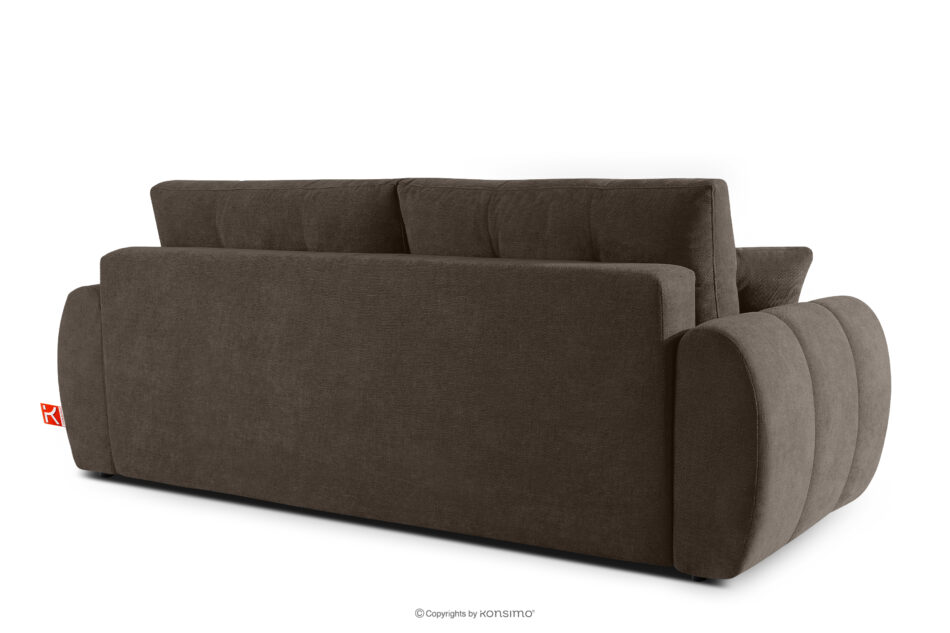 HELLA Pikowana sofa trzyosobowa z funkcją spania w tkaninie plecionej chłodny brązowy chłodny brązowy - zdjęcie 3