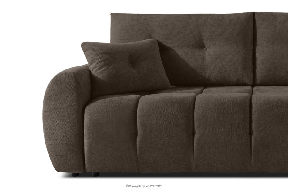 HELLA Pikowana sofa trzyosobowa z funkcją spania w tkaninie plecionej chłodny brązowy chłodny brązowy - zdjęcie 6