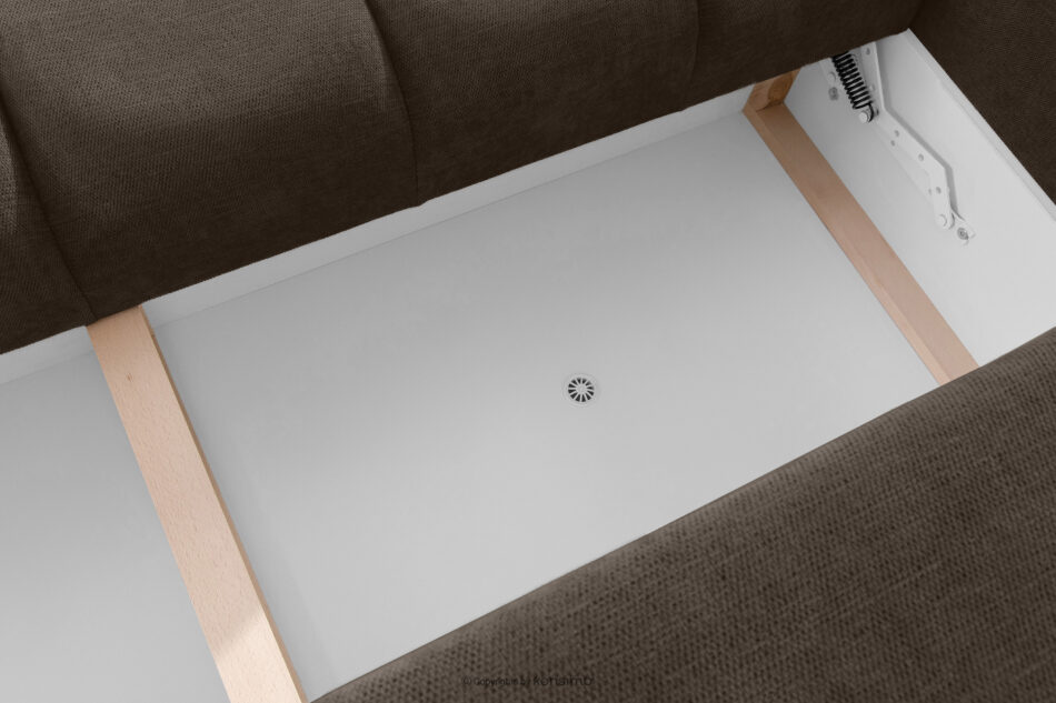 HELLA Pikowana sofa trzyosobowa z funkcją spania w tkaninie plecionej chłodny brązowy chłodny brązowy - zdjęcie 11