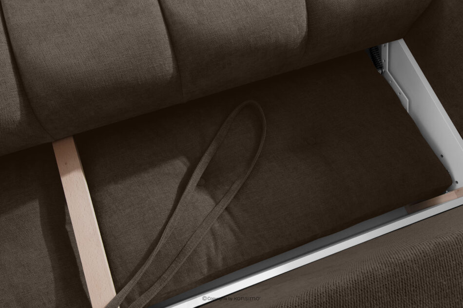 HELLA Pikowana sofa trzyosobowa z funkcją spania w tkaninie plecionej chłodny brązowy chłodny brązowy - zdjęcie 12