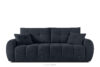 HELLA Pikowana sofa trzyosobowa z funkcją spania w tkaninie plecionej ciemny granatowy ciemny granatowy - zdjęcie 1
