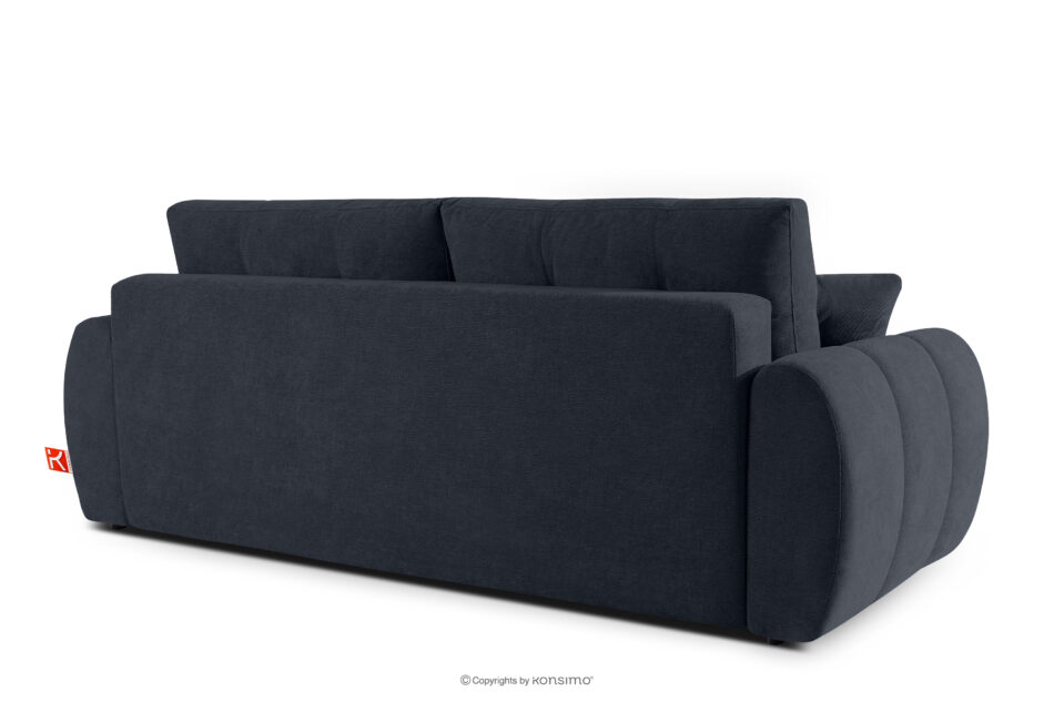 HELLA Pikowana sofa trzyosobowa z funkcją spania w tkaninie plecionej ciemny granatowy ciemny granatowy - zdjęcie 3