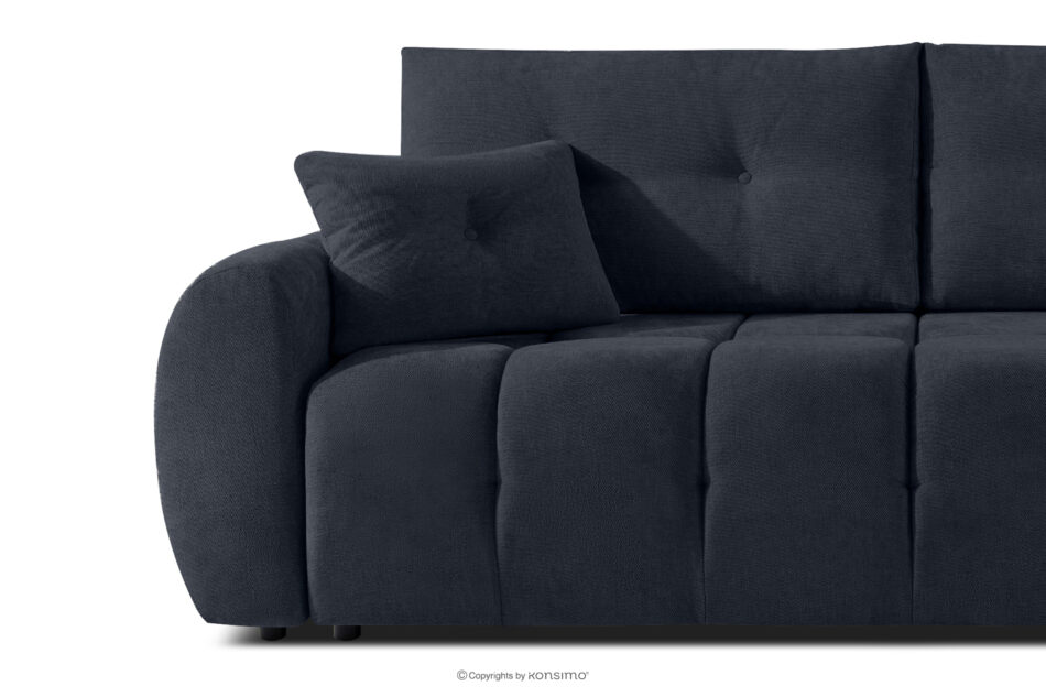 HELLA Pikowana sofa trzyosobowa z funkcją spania w tkaninie plecionej ciemny granatowy ciemny granatowy - zdjęcie 6