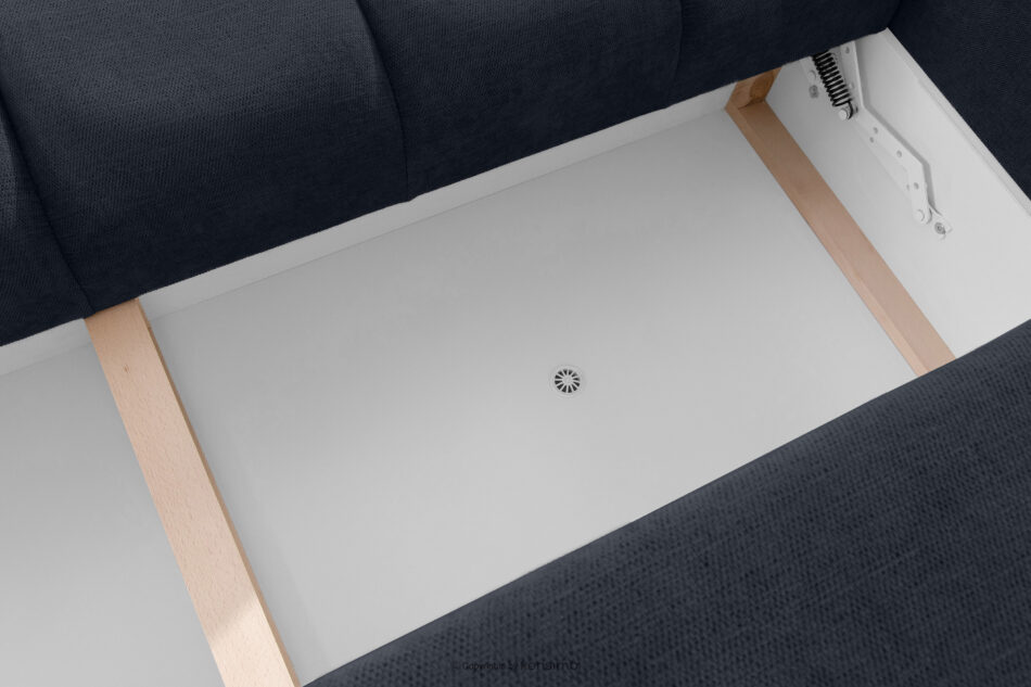 HELLA Pikowana sofa trzyosobowa z funkcją spania w tkaninie plecionej ciemny granatowy ciemny granatowy - zdjęcie 11