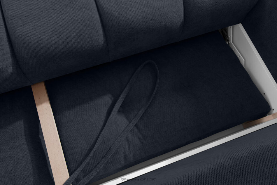 HELLA Pikowana sofa trzyosobowa z funkcją spania w tkaninie plecionej ciemny granatowy ciemny granatowy - zdjęcie 12