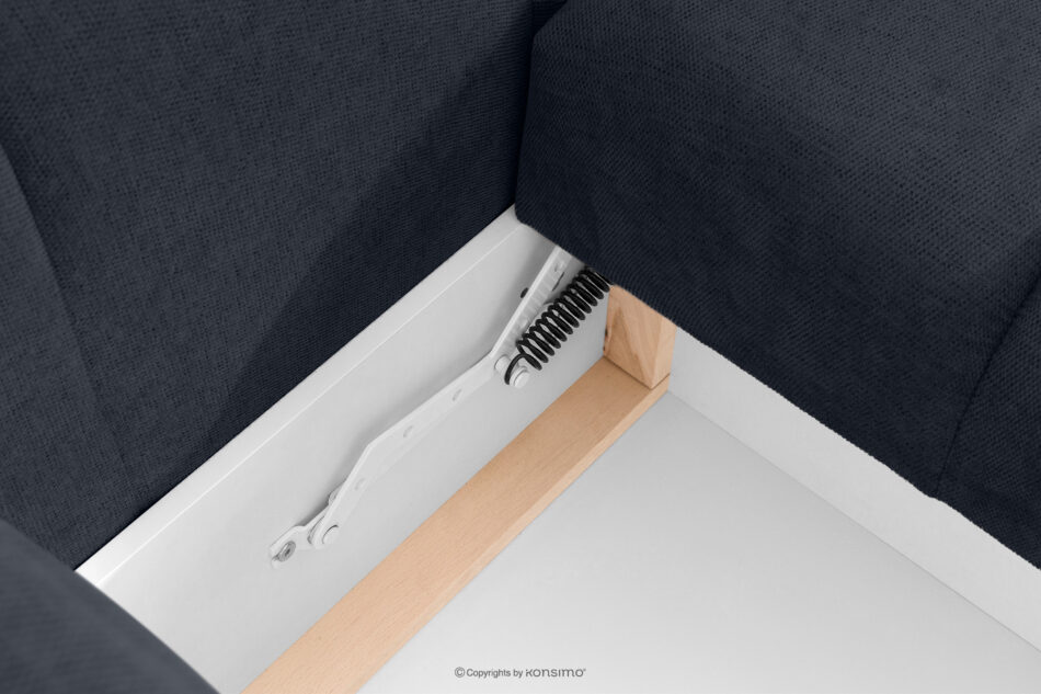 HELLA Pikowana sofa trzyosobowa z funkcją spania w tkaninie plecionej ciemny granatowy ciemny granatowy - zdjęcie 13