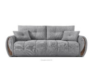 Sofa trzyosobowa z pikowaniem w tkaninie plecionej szary