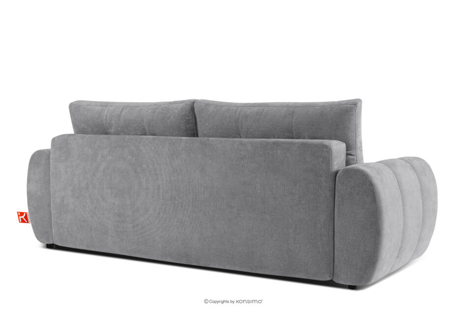 NILO Sofa trzyosobowa z pikowaniem w tkaninie plecionej szary szary - zdjęcie 3