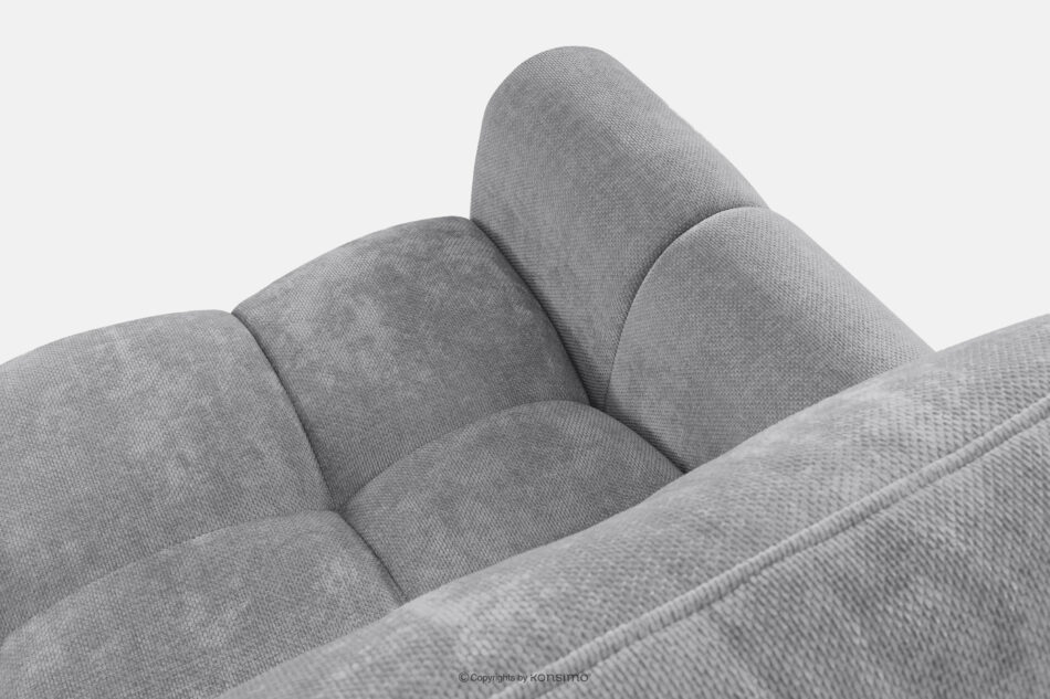 NILO Sofa trzyosobowa z pikowaniem w tkaninie plecionej szary szary - zdjęcie 5