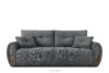 Sofa trzyosobowa z pikowaniem w tkaninie plecionej ciemny szary