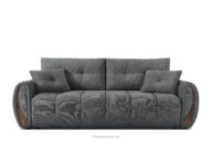Sofa trzyosobowa z pikowaniem w tkaninie plecionej ciemny szary