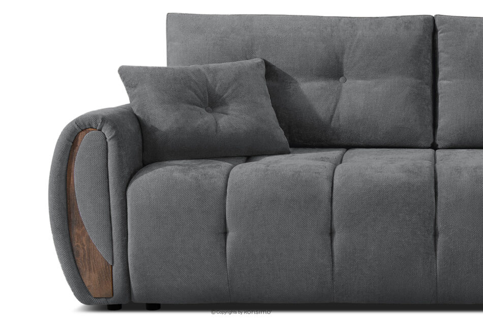 NILO Sofa trzyosobowa z pikowaniem w tkaninie plecionej ciemny szary ciemny szary - zdjęcie 6