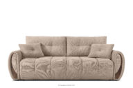 Sofa trzyosobowa z pikowaniem w tkaninie plecionej jasny beżowy