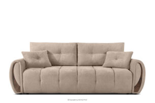 NILO, https://konsimo.pl/kolekcja/nilo/ Sofa trzyosobowa z pikowaniem w tkaninie plecionej jasny beżowy jasny beżowy - zdjęcie