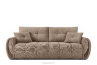 Sofa trzyosobowa z pikowaniem w tkaninie plecionej ciemny beżowy