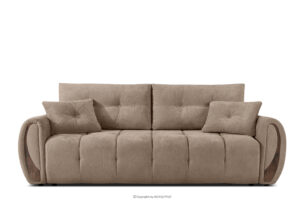 NILO, https://konsimo.pl/kolekcja/nilo/ Sofa trzyosobowa z pikowaniem w tkaninie plecionej ciemny beżowy ciemny beżowy - zdjęcie