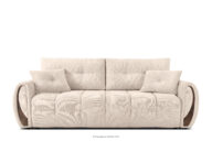 Sofa trzyosobowa z pikowaniem w tkaninie plecionej ecru