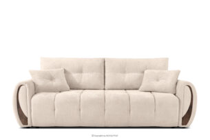 NILO, https://konsimo.pl/kolekcja/nilo/ Sofa trzyosobowa z pikowaniem w tkaninie plecionej ecru ecru - zdjęcie