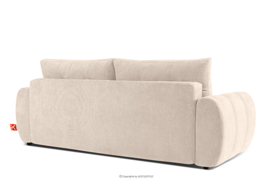 NILO Sofa trzyosobowa z pikowaniem w tkaninie plecionej ecru ecru - zdjęcie 3