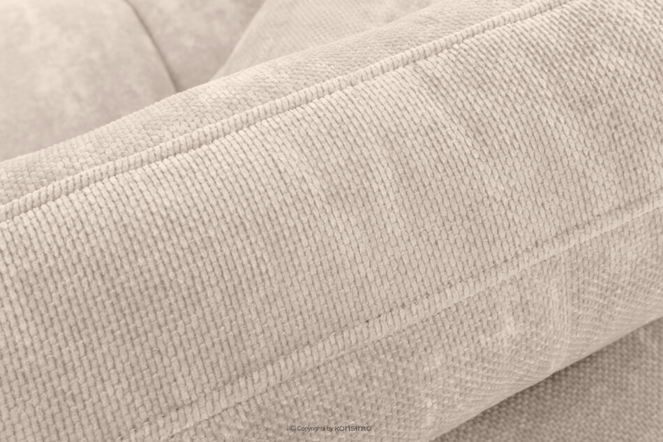 NILO Sofa trzyosobowa z pikowaniem w tkaninie plecionej ecru ecru - zdjęcie 7