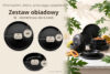 VICTO Nowoczesny serwis obiadowy 6 os. Czarny mat czarny/matowy - zdjęcie 9