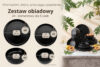 VICTO Nowoczesny serwis obiadowy 6 os. 24 elementy Czarny mat czarny/matowy - zdjęcie 11