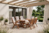 ALCES Zestaw stół z krzesłami z drewna litego sosnowego na 6 osób z poduszkami brązowy/biały/niebieski/beżowy/czerwony brązowy/biały/niebieski/beżowy/czerwony - zdjęcie 2