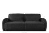 CALICO Sofa rozkładana trzyosobowa zaokrąglona w tkaninie shaggy antracytowy antracytowy - zdjęcie 1